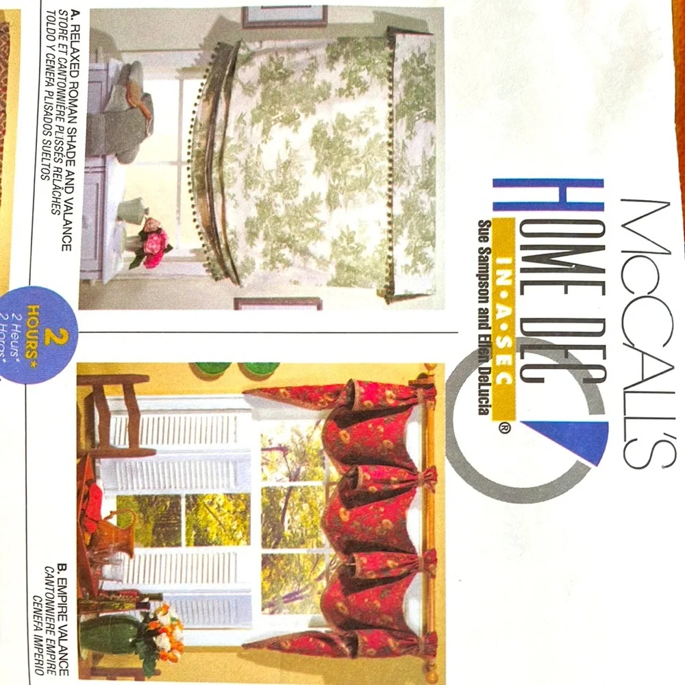 VOGUE MCCALLS SIMPLICITY HOME DECOR IN A SEC & HOME DECOR UNCUT PATTERNS
